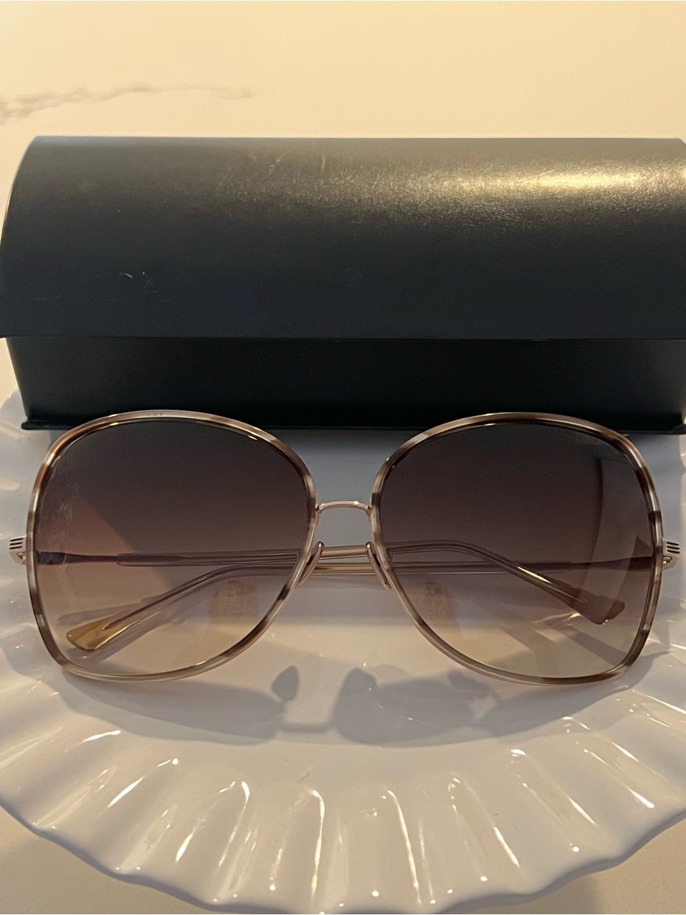 DITA Oversized Brown Gradient Lens Sunglasses